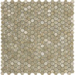 Porcelanosa Gravity Aluminium Hexagon Gold Mosaic 30.4 x 30.7cm