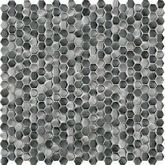 Porcelanosa Gravity Aluminium Hexagon Metal Titanium Mosaic 30.4 x 30.7cm