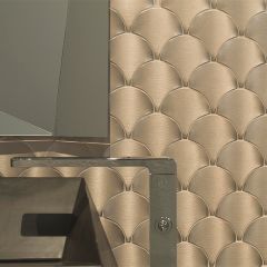 Porcelanosa Gravity Aluminium Shell Gold Mosaics