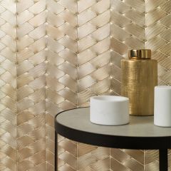 Porcelanosa Gravity Aluminium Trace Gold Mosaics