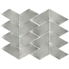 Porcelanosa Gravity Aluminium Trace Metal Titanium Mosaic 22.1 x 28.1cm