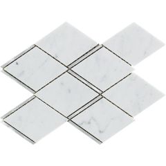 Porcelanosa Victorian Rhombus Carrara Aluminium Mosaic 20.5 x 24cm