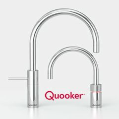 Quooker Nordic Round Mixer & Boiling Water Twintaps (polished chrome)