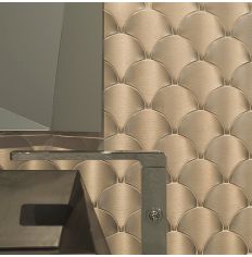 Porcelanosa Gravity Aluminium Shell Gold Mosaics