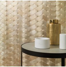 Porcelanosa Gravity Aluminium Trace Gold Mosaics